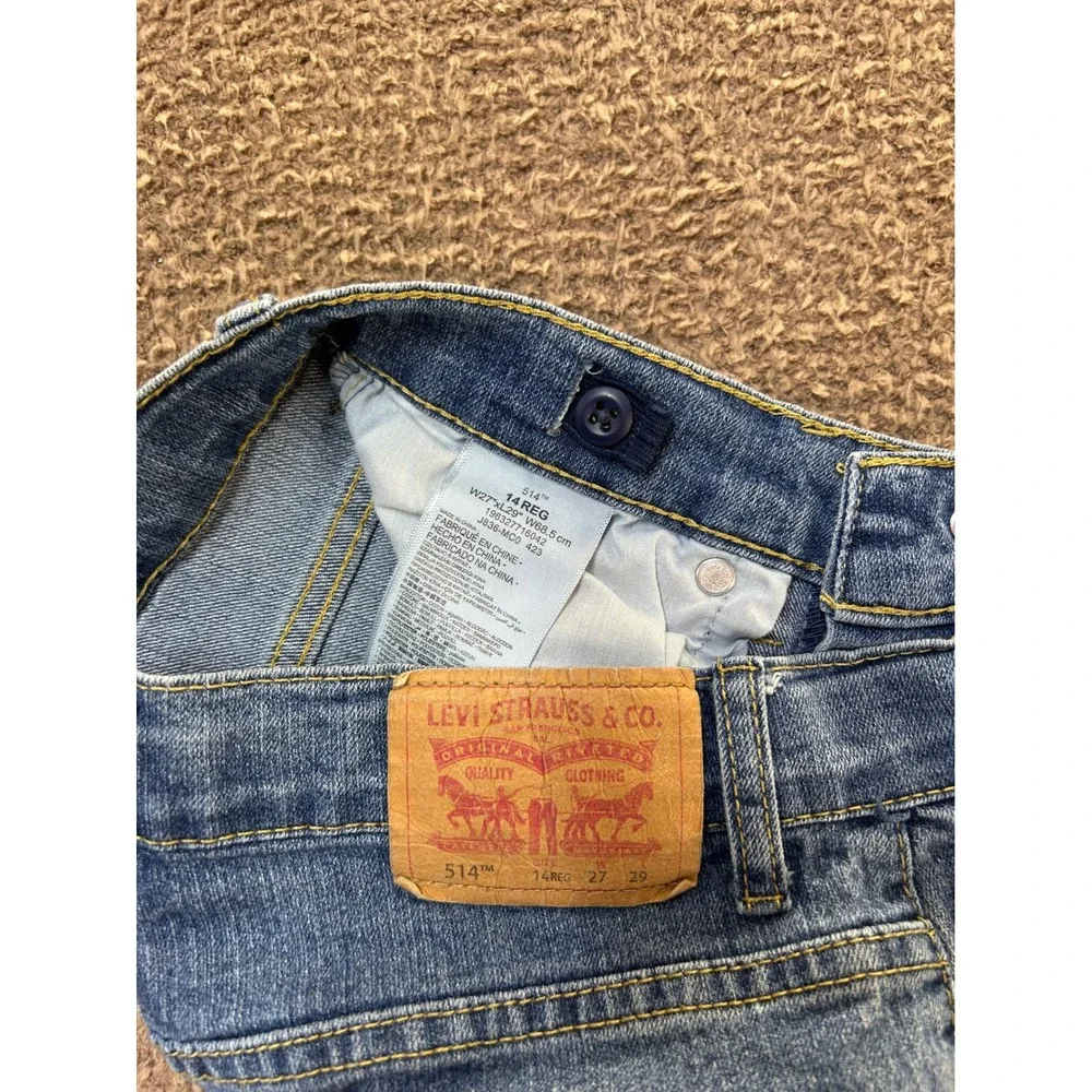 Levis 514 Performance Straight Jeans Boys 14 Reg Blue Denim W27 L29 Adjustable